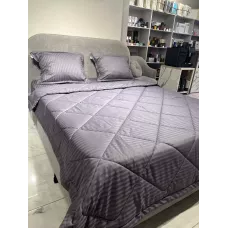 Комплект с одеялом DonCotton "Stripe Sateen " (мокрый асфальт), евро