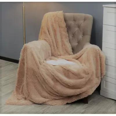 Плед меховой Texrepublic “Buenas Noches” (карамель), 160×220