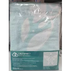 Полотенце махровое детское Облачко “Бабочка” (нежно-бирюзовое), 100х100