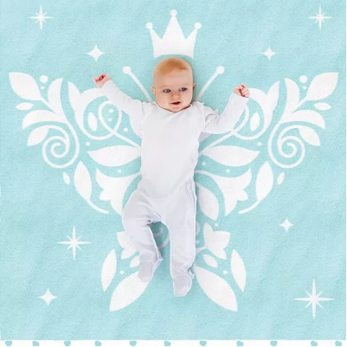 Полотенце махровое детское Облачко “Бабочка” (нежно-бирюзовое), 100х100