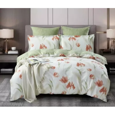 Комплект постельного белья Karteks "Сатин печатный" КВ-590, евро