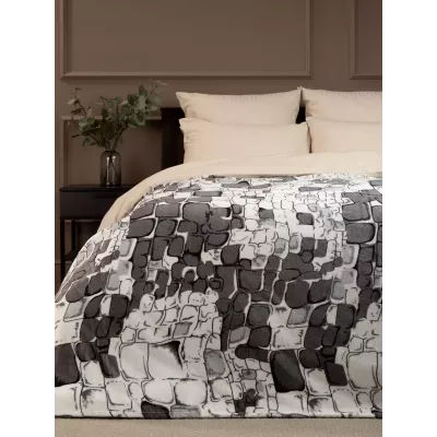 Плед Texrepublic Absolute flannel “Камешки” (серый), 150×200