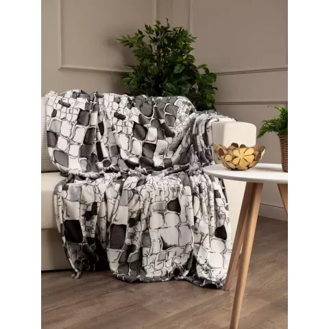 Плед Texrepublic Absolute flannel “Камешки” (серый), 150×200