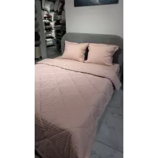 Комплект с одеялами DonCotton "Stripe Sateen" (пудра), семейный