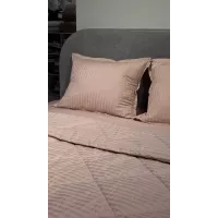 Комплект с одеялами DonCotton "Stripe Sateen" (пудра), семейный