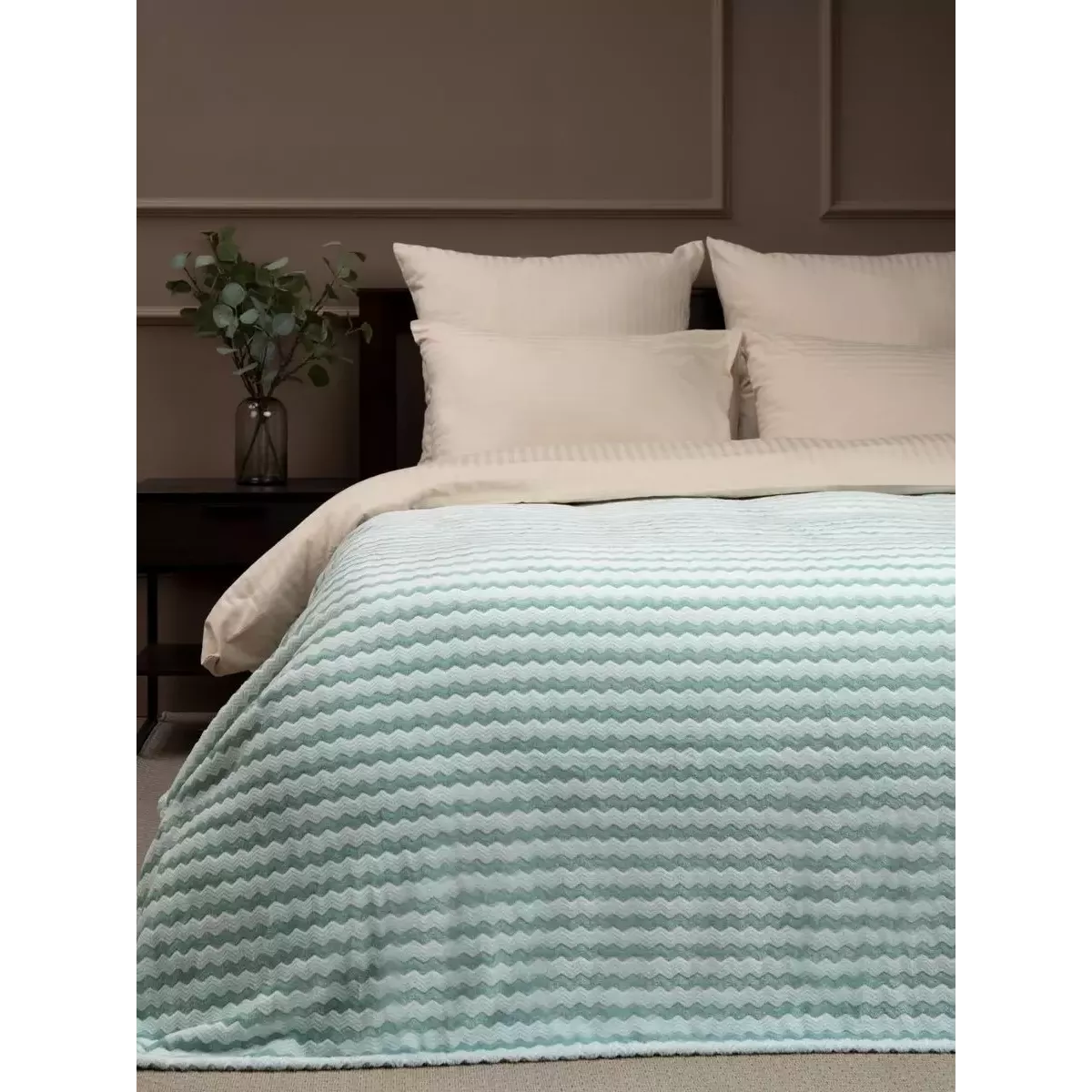 Плед TexRepublic Joy "Страйп" (бирюза), 150х200