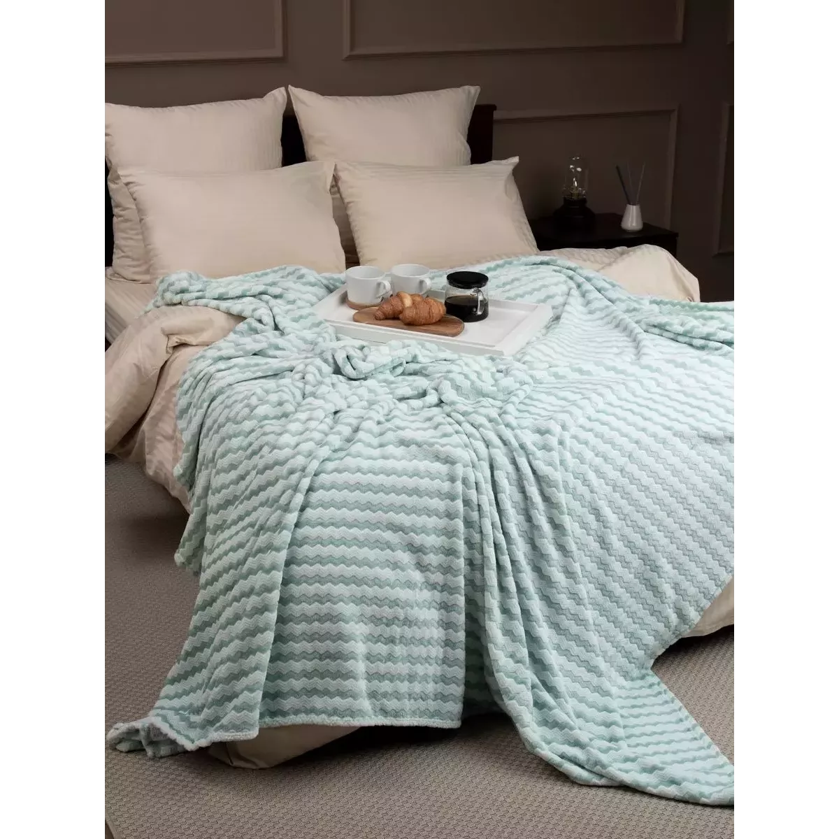 Плед TexRepublic Joy "Страйп" (бирюза), 150х200