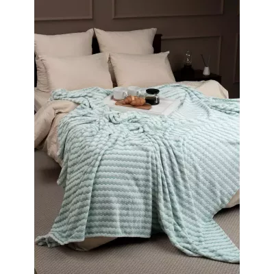 Плед TexRepublic Joy "Страйп" (бирюза), 150х200