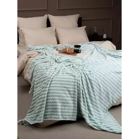 Плед TexRepublic Joy "Страйп" (бирюза), 150х200