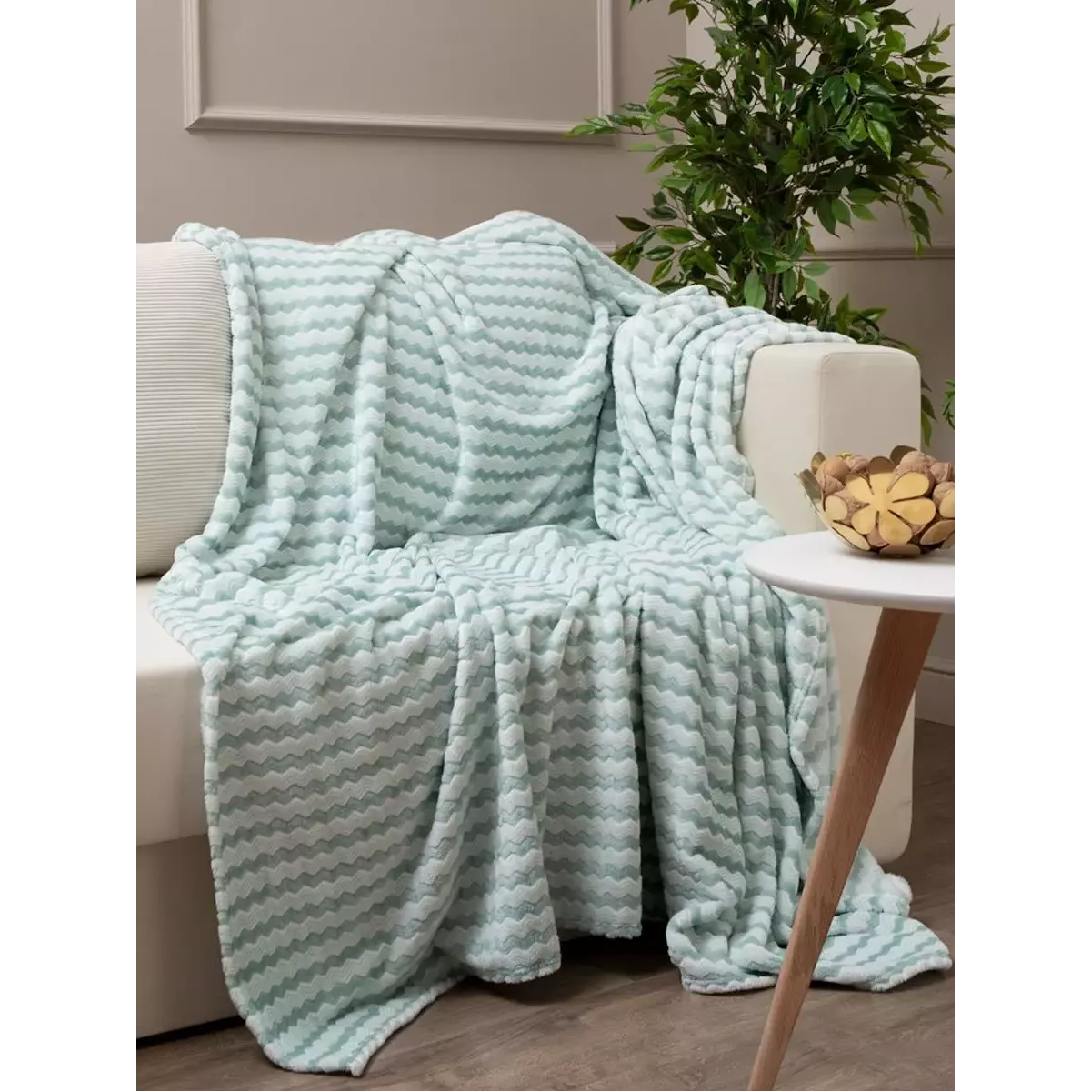 Плед TexRepublic Joy "Страйп" (бирюза), 150х200