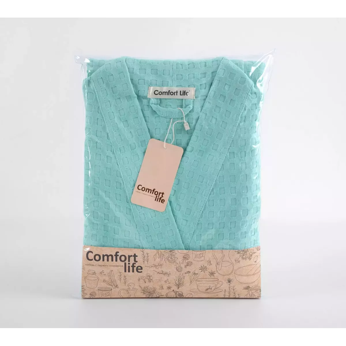 Халат вафельный унисекс "Relax" (ментол)