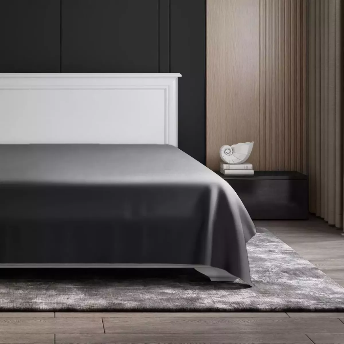 Простыня "Soft Silver" Серый космос, 236х270