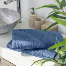 Махровое банное полотенце Verossa ”Wave Texture” (синий деним), 70х140