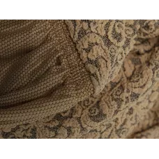 Чехол на угловой диван с оборкой Жаккард кофе