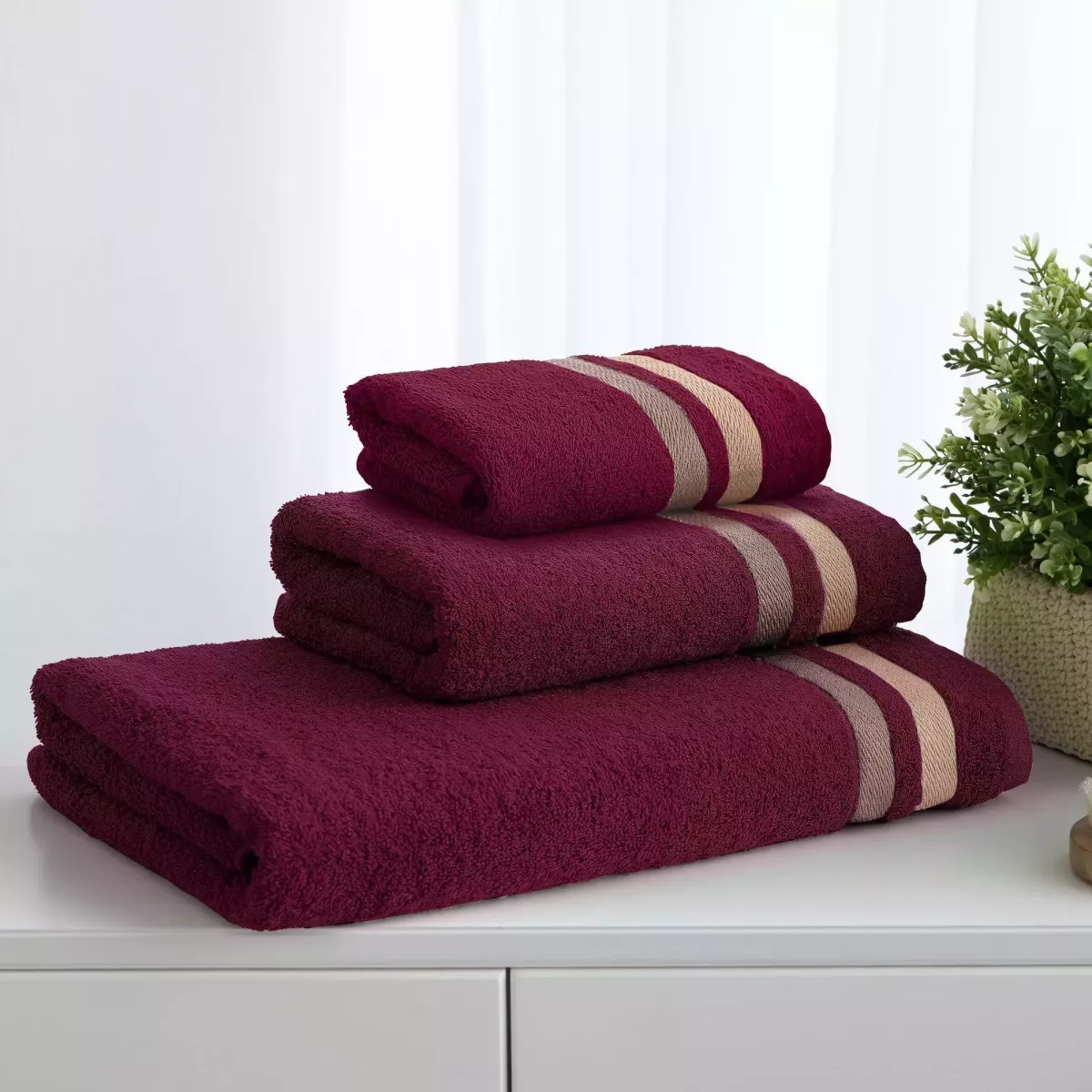 Махровое полотенце Самойловский текстиль "Исландия" (темно-бордовый), 100х150