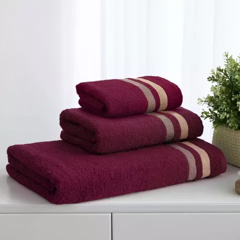 Махровое полотенце Самойловский текстиль "Исландия" (темно-бордовый), 100х150