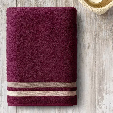 Махровое полотенце Самойловский текстиль "Исландия" (темно-бордовый), 100х150