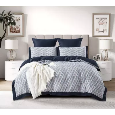 Комплект постельного белья Karteks "Сатин цветной с окантовкой" SOK-022, евро