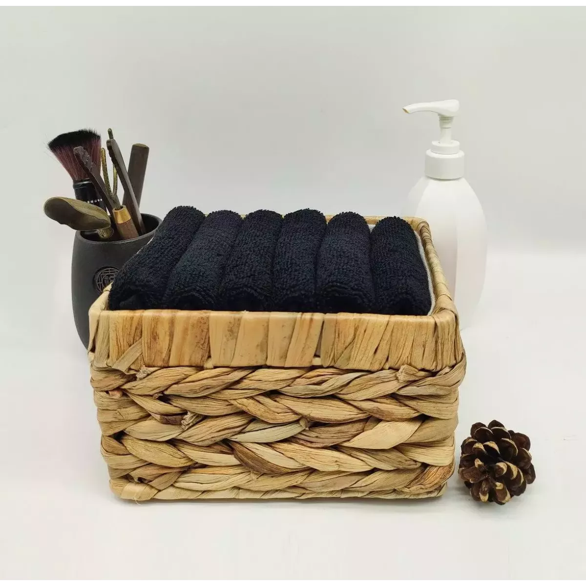 Комплект полотенец Sofi de marko “Бруна” (черный), 30x30 (6 шт)