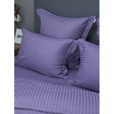 Комплект с одеялом KAZANOV.A Stripe Cotton "Hotel" (аметист платина), евро