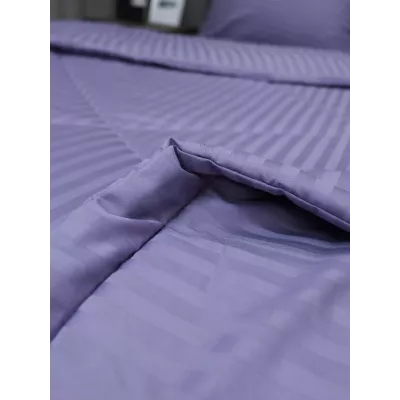 Комплект с одеялом KAZANOV.A Stripe Cotton "Hotel" (аметист платина), евро