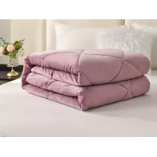 Двустороннее одеяло полуторное Sofi De Marko «Монако» лиловый (велюр-сатин) 160х220