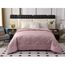 Двустороннее одеяло полуторное Sofi De Marko «Монако» лиловый (велюр-сатин) 160х220