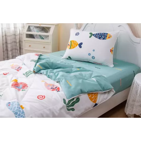Комплект с одеялом Sofi De Marko "Аквариум" (белый), 1.5 спальный