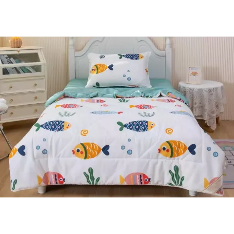 Комплект с одеялом Sofi De Marko "Аквариум" (белый), 1.5 спальный
