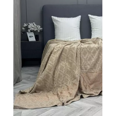 Махровое покрывало Karteks "Venesia" жаккард (бежевый), 160х220