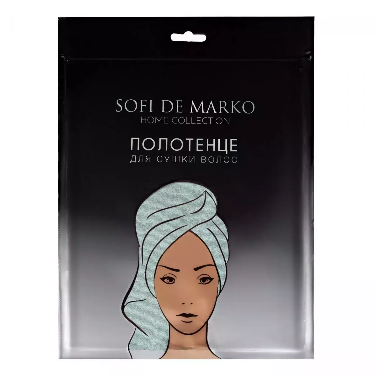 Полотенце для сушки волос Sofi De Marko "Beatrice" (морская волна), 26х58см