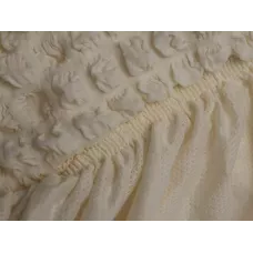 Чехол на угловой диван с оборкой бежевый