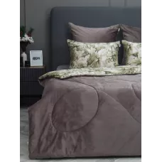 Комплект с одеялами Kazanov.a “Хиллари” капучино (египетский хлопок-велюр), семейный