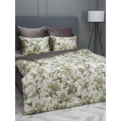 Комплект с одеялом KAZANOV.A “Хиллари” капучино (египетский хлопок-велюр), 1.5 спальный