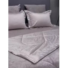 Комплект с одеялом KAZANOV.A Lindor Fluffy платина беж (египетский хлопок-велюр), евро