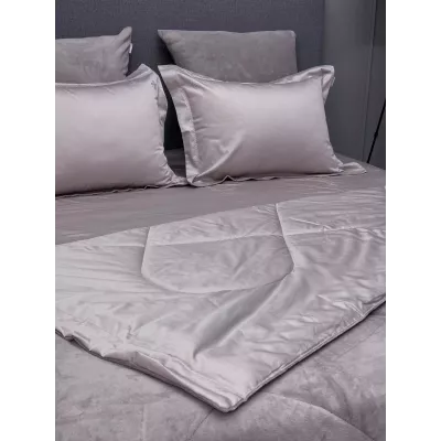 Комплект с одеялом KAZANOV.A Lindor Fluffy платина беж (египетский хлопок-велюр), евро