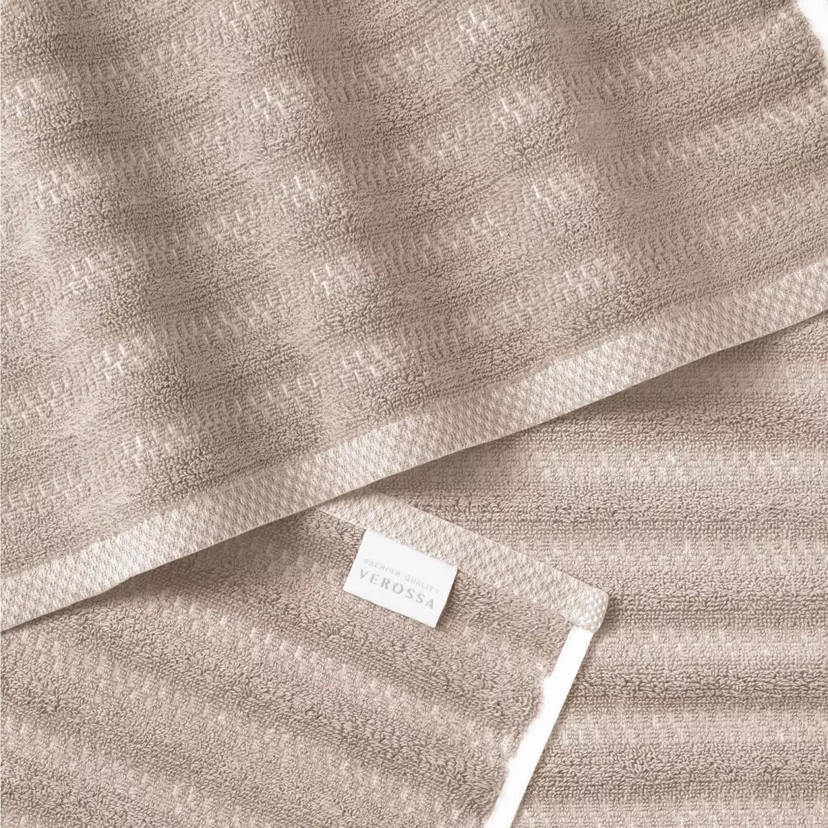 Набор полотенец Verossa "Wave&pixels" Кофе/Белый, 50х90 и 70х140