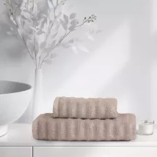 Набор полотенец Verossa "Wave&pixels" Кофе/Белый, 50х90 и 70х140