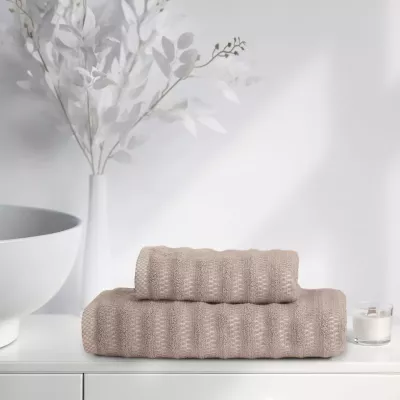 Набор полотенец Verossa "Wave&pixels" Кофе/Белый, 50х90 и 70х140