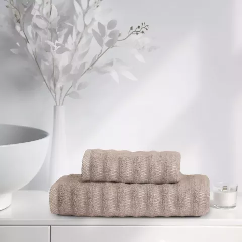 Набор полотенец Verossa "Wave&pixels" Кофе/Белый, 50х90 и 70х140