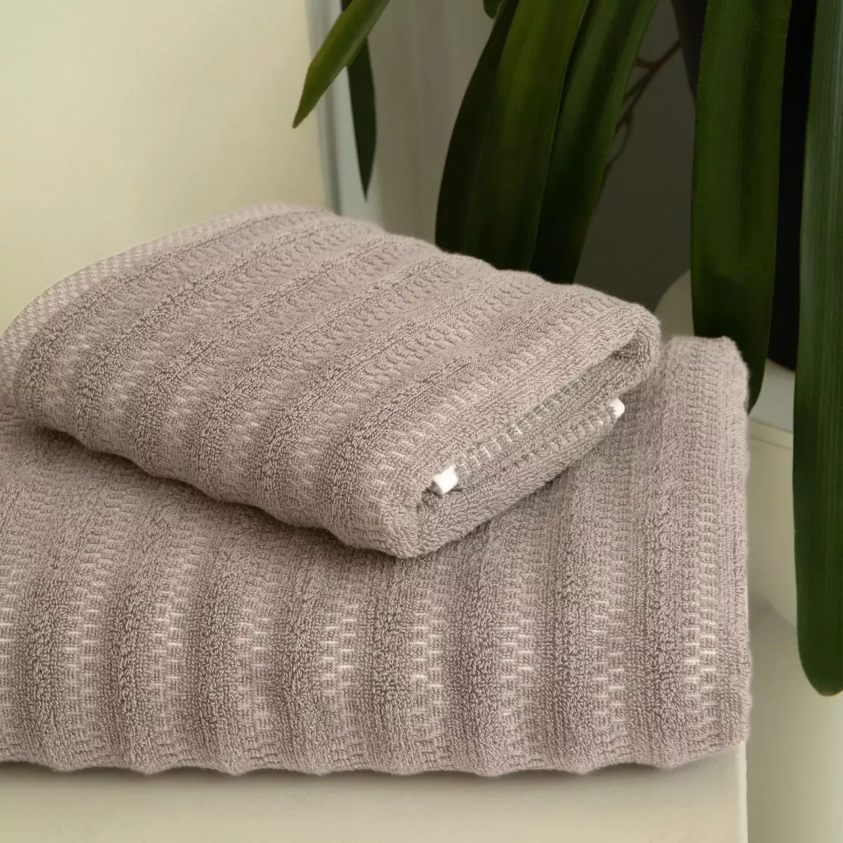 Набор полотенец Verossa "Wave&pixels" Кофе/Белый, 50х90 и 70х140