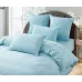 Комплект постельного белья Karteks "Сатин однотонный с кантом" (голубой) HK-06, двуспальный