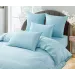 Комплект постельного белья Karteks "Сатин однотонный с кантом" (голубой) HK-06, двуспальный