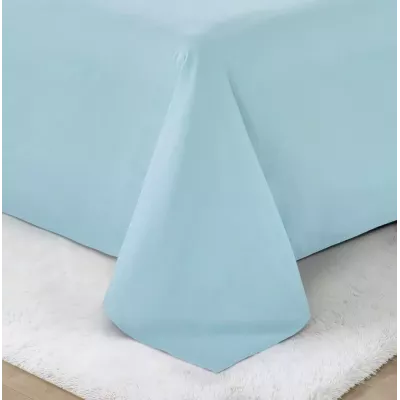 Комплект постельного белья Karteks "Сатин однотонный с кантом" (голубой) HK-06, двуспальный