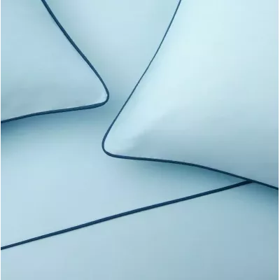 Комплект постельного белья Karteks "Сатин однотонный с кантом" (голубой) HK-06, двуспальный