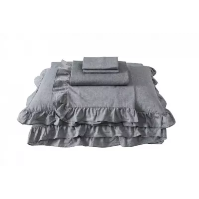 Комплект постельного белья Karteks "Вареный жаккард с рюшей" VJ-05, двухспальный