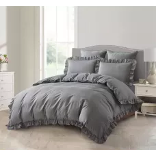 Комплект постельного белья Karteks "Вареный жаккард с рюшей" VJ-05, двухспальный