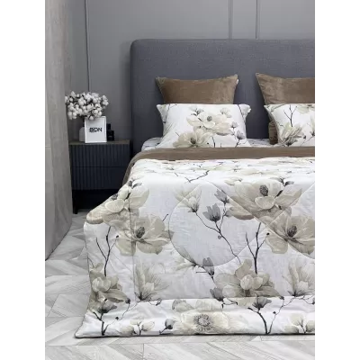 Комплект с одеялами KAZANOV.A “Азалия” латте (хлопок-велюр), семейный