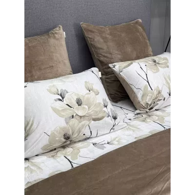 Комплект с одеялами KAZANOV.A “Азалия” латте (хлопок-велюр), семейный