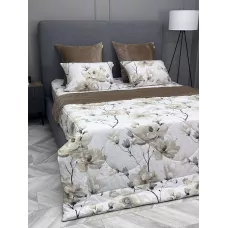 Комплект с одеялами KAZANOV.A “Азалия” латте (хлопок-велюр), семейный